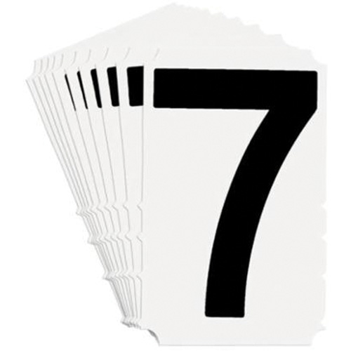 &eacute;tiquettes de lettres et chiffres gothiques individuels Quick-Align, 7, 4" h, Noir sur blanc Distribution Jean Lapalme