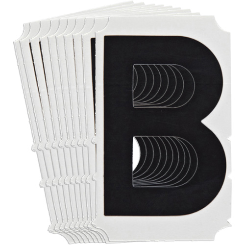 &eacute;tiquettes de lettres et chiffres gothiques individuels Quick-Align, B, 4" h, Noir Distribution Jean Lapalme