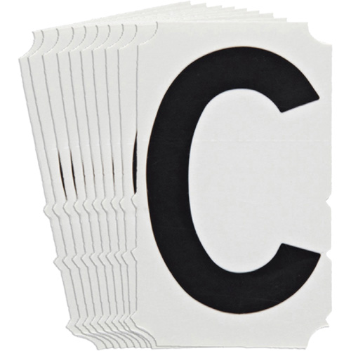 &eacute;tiquettes de lettres et chiffres gothiques individuels Quick-Align, C, 4" h, Noir Distribution Jean Lapalme