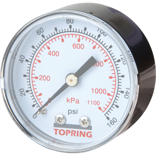 Mini Regulators - Replacement Gauge, 2" , 0 - 160 psi, Back Mount, Analogue Distribution Jean Lapalme