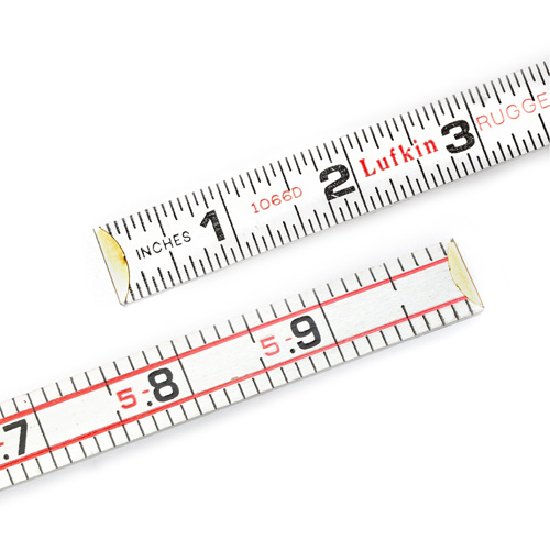 R&egrave;gle &agrave; pes&eacute;e Red End pour ing&eacute;nieur, 6' lo, Bois, Graduations de 1/16" Distribution Jean Lapalme
