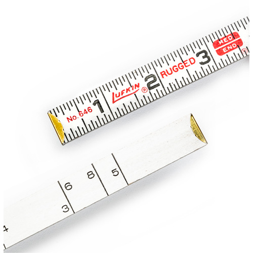 Red End&reg; Masonry Rule, 6' L, Wood, 1/16" Graduations Distribution Jean Lapalme