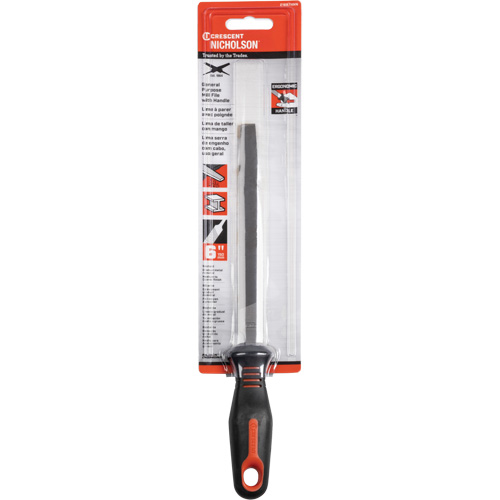 Single Cut File with Ergonomic Handle, Rectangular, 6", Bastard Distribution Jean Lapalme