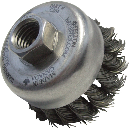 Knotted Wire Wheel Cup Brushes, 5" Dia. x 5/8"-11 Arbor Distribution Jean Lapalme