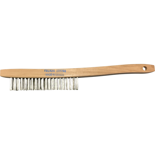 Curved-Handle Scratch Brushes, Stainless Steel, 3 x 19 Wire Rows, 14" Long Distribution Jean Lapalme