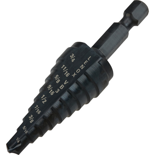 Foret &eacute;tag&eacute; no 3, 1/4" - 3/4", Incr&eacute;ments de 1/16", Acier rapide Distribution Jean Lapalme