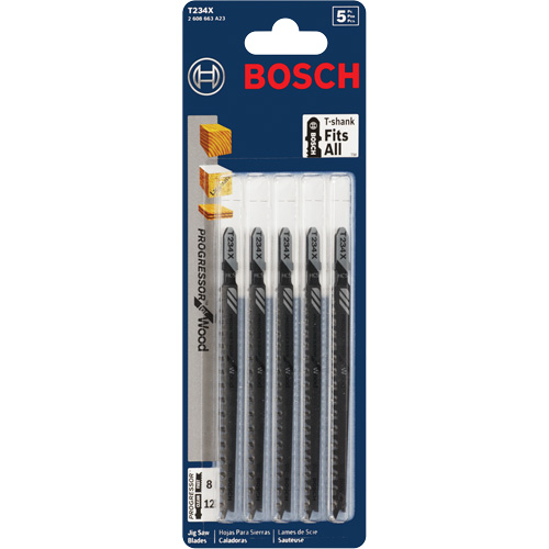Jigsaw Blade, High-Carbon Steel, T-Shank, 4-5/8" L, 8-12 TPI Distribution Jean Lapalme