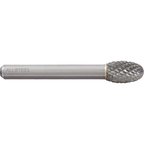 Fraise au carbure ovoide ALLSTEEL, SE-3, 3/8" dia., 1/4" Tige, 5/8" Prof. de la coupe Distribution Jean Lapalme