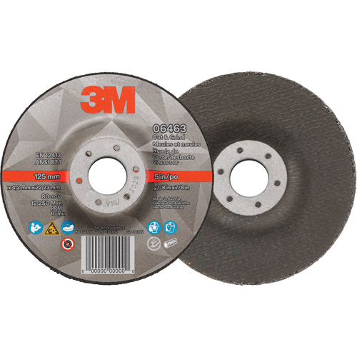 Cut & Grind Wheel, 5" x 1/8", 7/8" Arbor, Type 27, Ceramic Distribution Jean Lapalme