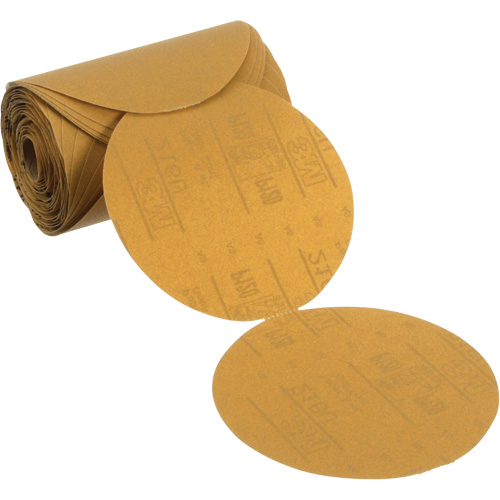 Disque abrasif dor&eacute; en rouleau Stikit, 6" dia., Grain P120, Oxyde d'aluminium Distribution Jean Lapalme
