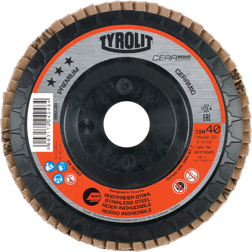 Disque &agrave; lamelles, 4-1/2" x 5/8"-11, Type 27, Grain 40, C&eacute;ramique Distribution Jean Lapalme