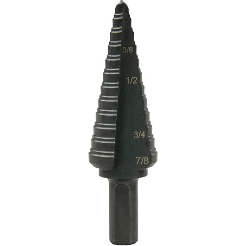 Multi-Hole Step Bit, 3/16"/4.8 mm - 7/8"/#4/22.2 mm  Distribution Jean Lapalme
