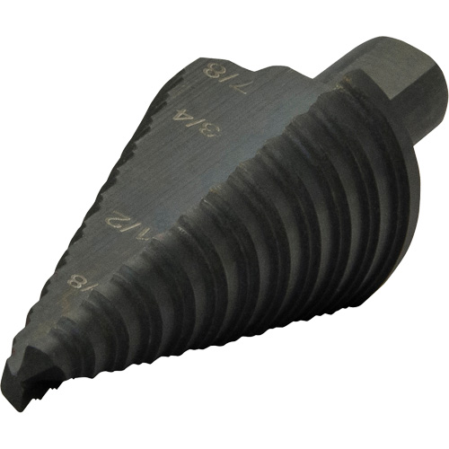 Multi-Hole Step Bit, 3/16"/4.8 mm - 7/8"/#4/22.2 mm  Distribution Jean Lapalme