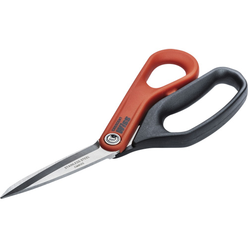 Cisaille tout usage en acier inoxydable pour ouvrier professionnel, 8-1/2", Poign&eacute;e Anneaux Distribution Jean Lapalme