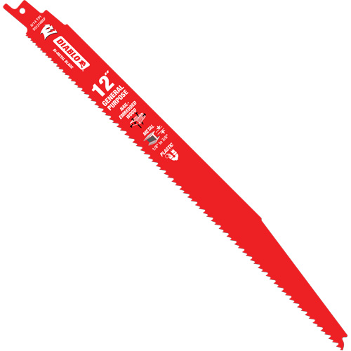 Lame de scie alternative tout usage, Bim&eacute;tal, 8-14 Dents par pouce, 12" lo x 1" la Distribution Jean Lapalme