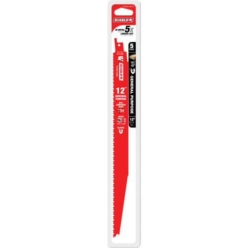Lame de scie alternative tout usage, Bim&eacute;tal, 8-14 Dents par pouce, 12" lo x 1" la Distribution Jean Lapalme