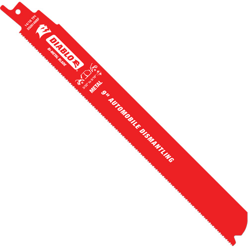 Reciprocating Blade for Auto Dismantling, Bi-Metal, 14-18 TPI, 9" L x 1" W Distribution Jean Lapalme