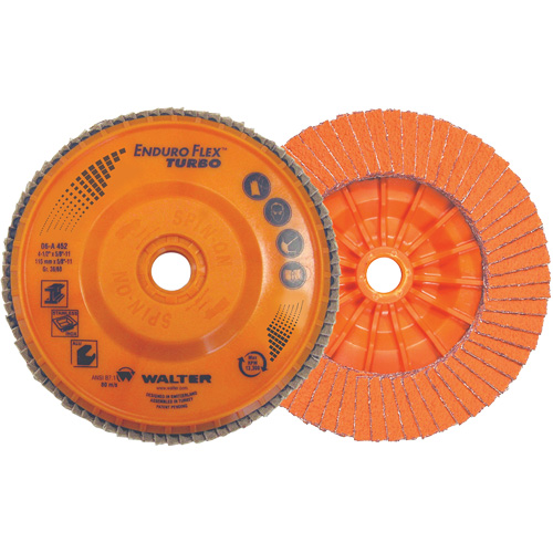 Enduro-Flex Turbo Flap Disc, 4-1/2" x 5/8"-11, 36/60 Grit Distribution Jean Lapalme