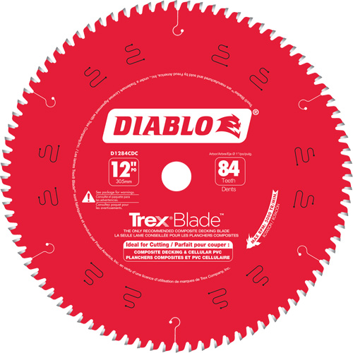 Lame de scie &agrave; d&eacute;couper Trex Blade, 12", 84 dents, Pour Plastique/Plastique Distribution Jean Lapalme