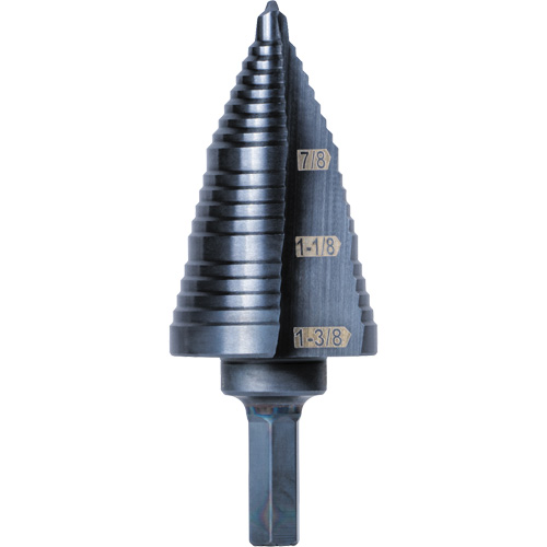 Foret &eacute;tag&eacute; 3 pas, 7/8" - 1-3/8", Acier rapide Distribution Jean Lapalme