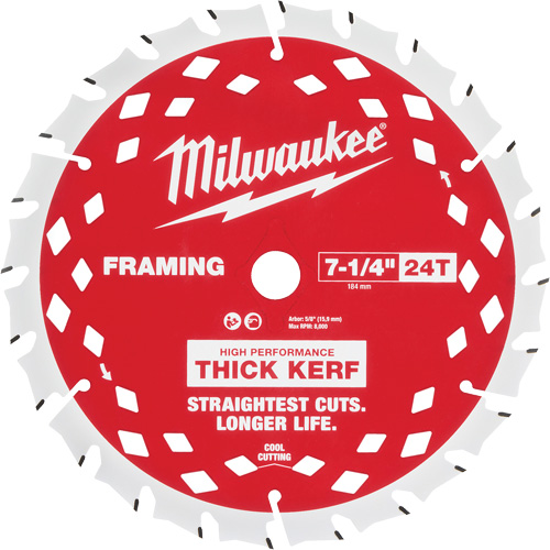 Lame de scie circulaire &agrave; charpente avec trait &eacute;pais - paquet de 25, 7-1/4", 24 dents, Pour Bois Distribution Jean Lapalme