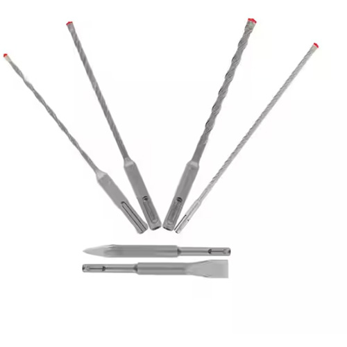 Rebar Demon SDS-Plus 4-Cutter Full Carbide Head Hammer Drill Bit & Chisel Set, 6 Pieces, Carbide Distribution Jean Lapalme