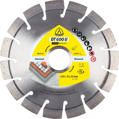 DT 600 U Supra Large Diamond Cutting Blades Distribution Jean Lapalme