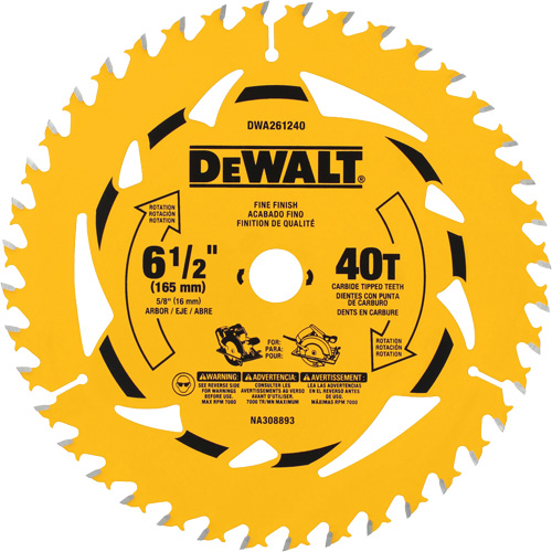 Lame de scie circulaire &agrave; charpente, 6-1/2", 40 dents, Pour Bois Distribution Jean Lapalme