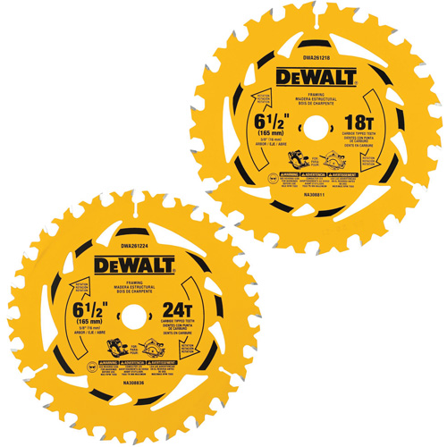 Assortiment de lames de scie circulaire, 6-1/2", 18/24 dents, Pour Bois Distribution Jean Lapalme