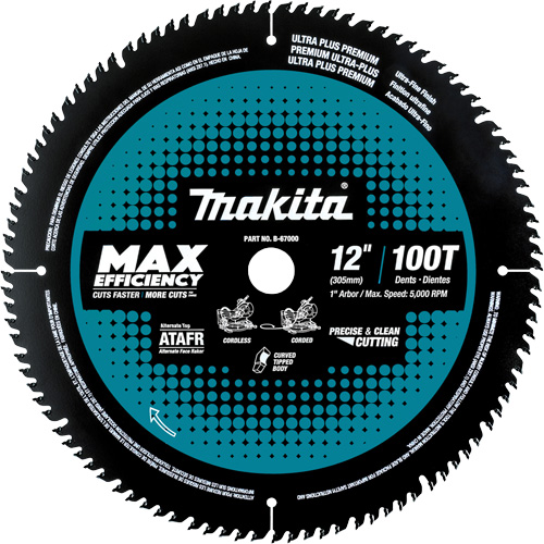 Max-Efficiency Blades Ideal For Cordless Mitre Saw, 12", 100 Teeth, Finishing Use Distribution Jean Lapalme