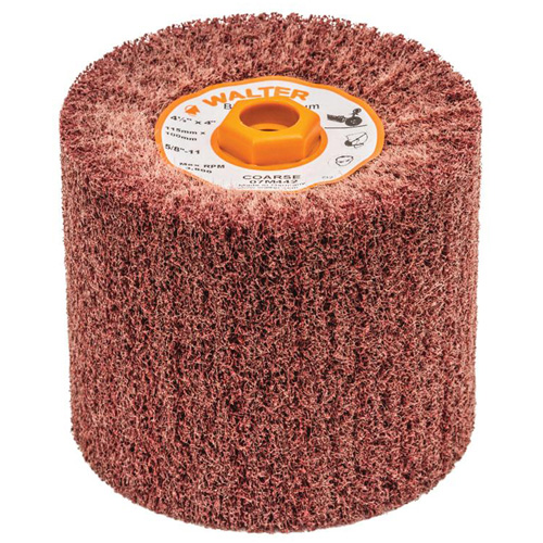 Blendex Surface Conditioning Drum, 4-1/2" Dia. x 4" W, 5/8"-11 Arbor, Coarse Grit Distribution Jean Lapalme