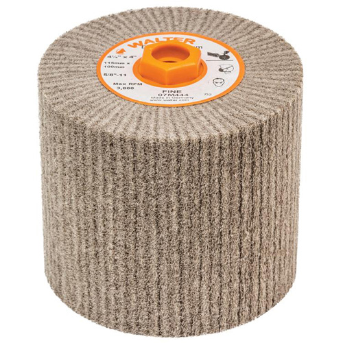 Tambour de conditionnement de surface Blendex, 4-1/2" dia. x 4" la, 5/8"-11 Arbre, Grain Fin Distribution Jean Lapalme