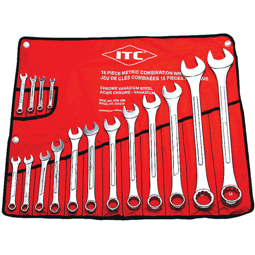 ICW-16M ITC&reg; Professional Raised Panel Wrench Set, Combination, 16 Pieces, Metric Distribution Jean Lapalme