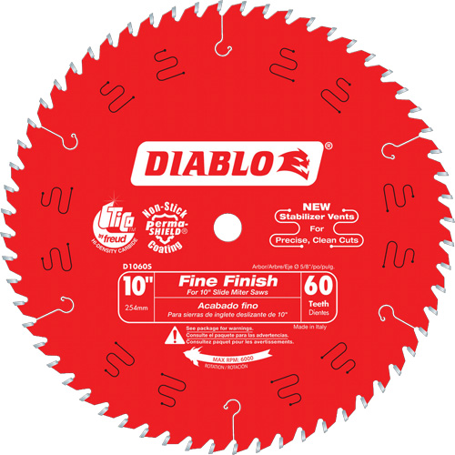 Contractor Saw Blades - Fine Finishing Saw Blades, 10", 60 Teeth, Wood Use Distribution Jean Lapalme