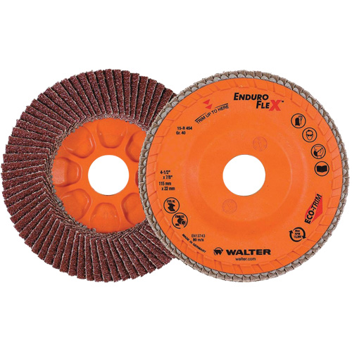 Disque &agrave; lamelles Enduro-Flex, 4-1/2" x 7/8", Type 27, Grain 40, Alumine de zirconium Distribution Jean Lapalme