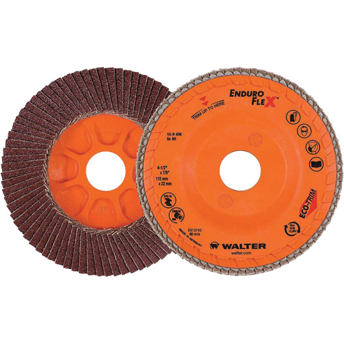 Disque &agrave; lamelles Enduro-Flex, 4-1/2" x 7/8", Type 27, Grain 60, Alumine de zirconium Distribution Jean Lapalme