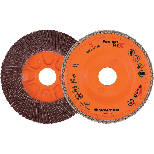 Disque &agrave; lamelles Enduro-Flex, 4-1/2" x 7/8", Type 27, Grain 80, Alumine de zirconium Distribution Jean Lapalme