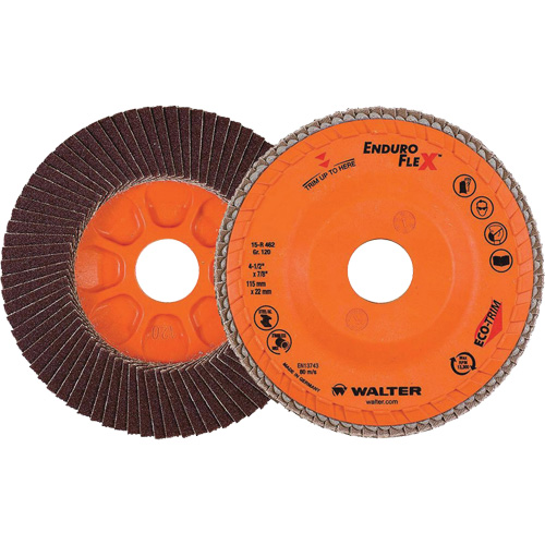 Disque &agrave; lamelles Enduro-Flex, 4-1/2" x 7/8", Type 27, Grain 120, Alumine de zirconium Distribution Jean Lapalme