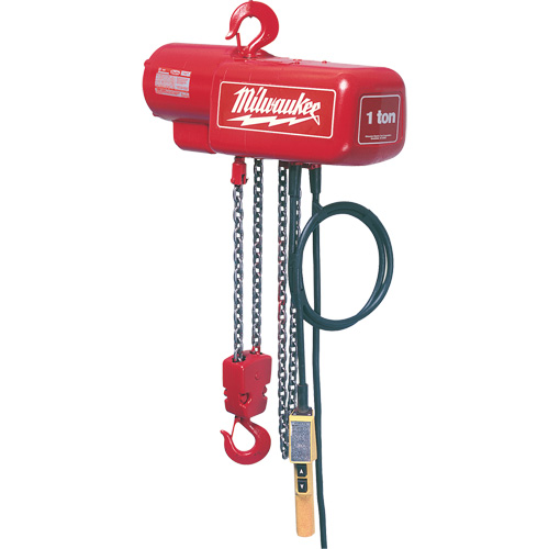 Palan &eacute;lectrique &agrave; chaîne, Lev&eacute;e 10', Capacit&eacute; 2000 lb (1 tonne), 16 pi/min Distribution Jean Lapalme