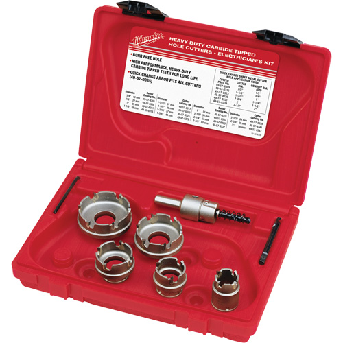 Sheet Metal Carbide Cutter Electrician's Kit, 7 Pieces Distribution Jean Lapalme