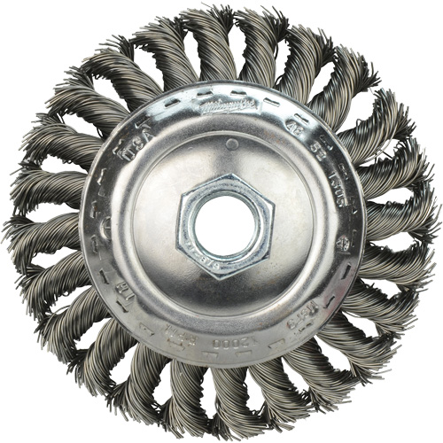Bevel Knot Brush, 4" Dia., 0.023" Fill, 5/8"-11 Arbor Distribution Jean Lapalme