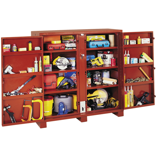 Jobsite Shelf Cabinet, Steel, 47.5 Cubic Feet, Red Distribution Jean Lapalme