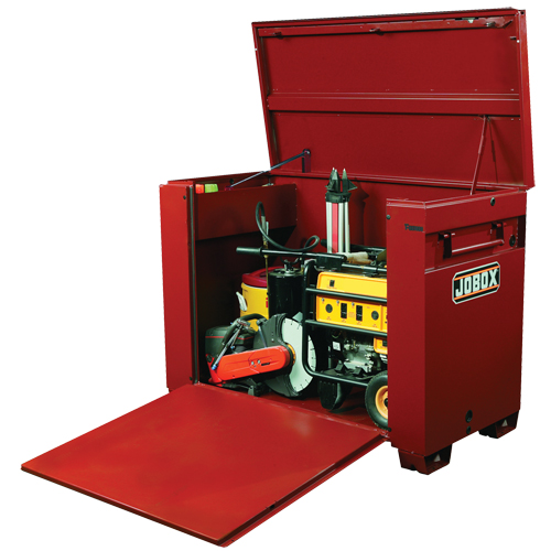 Coffre grande capacit&eacute; avec panneau frontal ouvrant, 60" x 31" x 45", Acier, Rouge Distribution Jean Lapalme