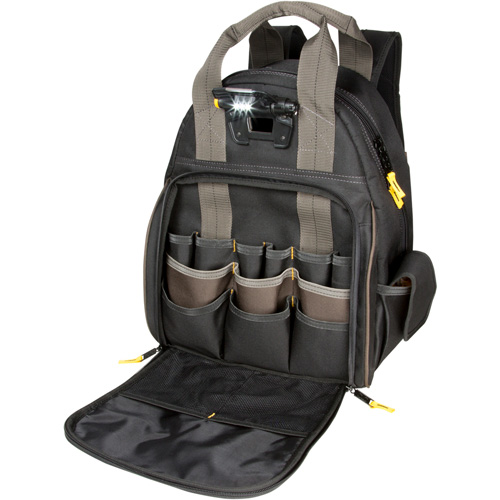 Sacs &agrave; dos pour outils Techgear &agrave; 53 pochettes, 16" lo x 13-1/4" la, Noir, Polyester Distribution Jean Lapalme
