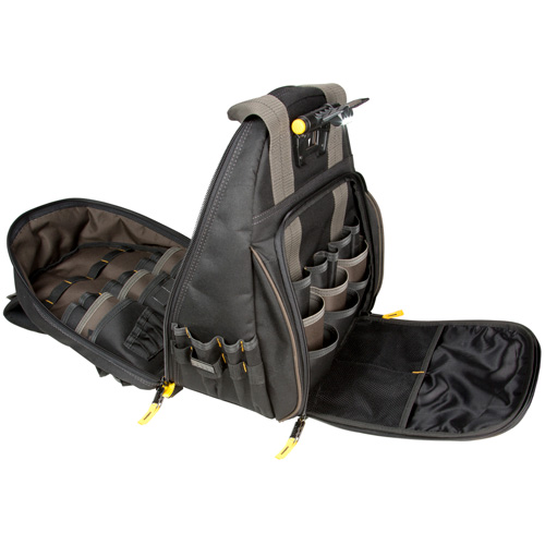 Sacs &agrave; dos pour outils Techgear &agrave; 53 pochettes, 16" lo x 13-1/4" la, Noir, Polyester Distribution Jean Lapalme