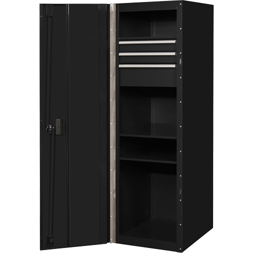 RX Series Side Cabinet, 3 Drawers, 19" W x 25" D x 61" H, Black Distribution Jean Lapalme