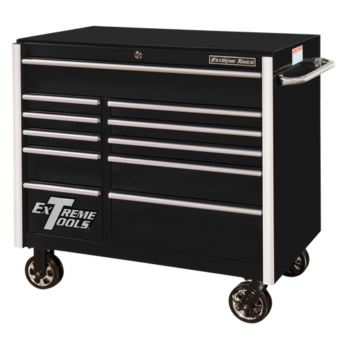 RX Series Rolling Tool Cabinet, 11 Drawers, 41-1/2" W x 25-1/2" D x 40-1/2" H, Black Distribution Jean Lapalme