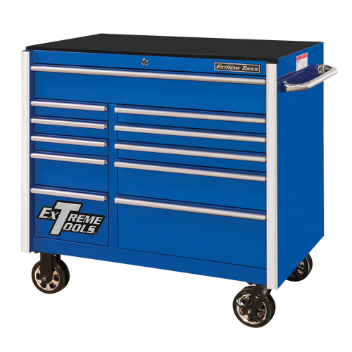 RX Series Rolling Tool Cabinet, 11 Drawers, 41-1/2" W x 25-1/2" D x 40-1/2" H, Blue Distribution Jean Lapalme