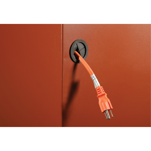 Coffre de chantier et surface de travail sur le terrain, 33" la x 63" p x 80" h, Acier, Rouge Distribution Jean Lapalme