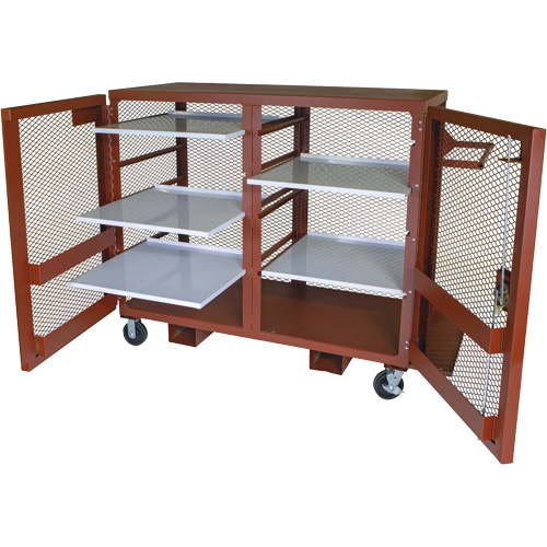 Armoire mobile en treillis, Acier, 49 pi³, Rouge Distribution Jean Lapalme